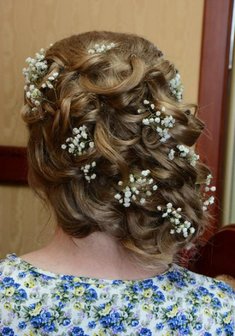 Cвадебная прическа Е18327 с собранными волосами