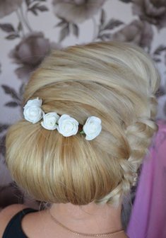 Cвадебная прическа Е18344 с собранными волосами