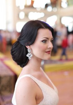 Cвадебная прическа прическа классическая (Е18843) с собранными волосами