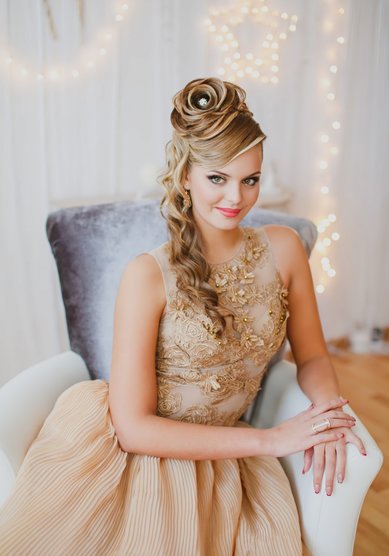 Прическа на свадьбу Е18842 - Стилист-визажист Елена Растоскуева