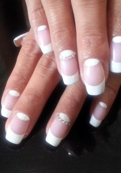 Свадебный маникюр Наращивание+ дизайн френч (Е18336) - Мобильный салон красоты Егоза