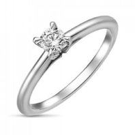 Помолвочное кольцо R01-SOL38-025-G2-М12607 из белого золота, гладкое