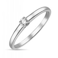 Помолвочное кольцо R01-SOL40-010-G2-М12610 из белого золота, гладкое