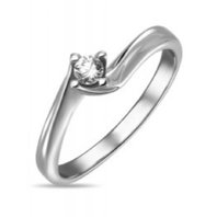 Помолвочное кольцо R01-SOL50-010-G2-М12612 из белого золота, гладкое