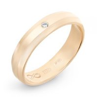 Обручальное кольцо R01-WED-00007-М9852 из красного золота, гладкое