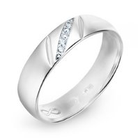 Обручальное кольцо R01-WED-00017-М9857 из белого золота, гладкое