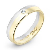 Обручальное кольцо R01-WED-00020-М9860 комбинированное, гладкое