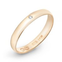 Обручальное кольцо R01-WED-00026-М9866 из красного золота, гладкое