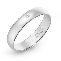 Обручальное кольцо R01-WED-00028-М9868 из белого золота, гладкое