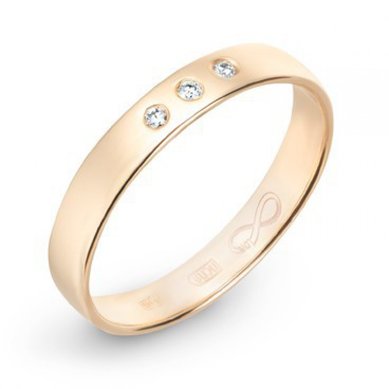 Обручальное кольцо R01-WED-00003-М9851 - Ювелирный бренд Московский ювелирный завод