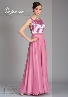 Вечернее платье A49446. А-силуэт, длинное без шлейфа.