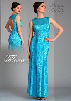 Вечернее платье A49453. С прямой юбкой, длинное без шлейфа.