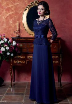 Вечернее платье З49494. С прямой юбкой, длинное без шлейфа.